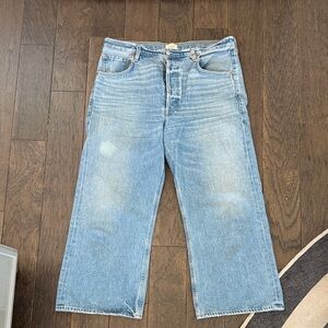 Citizens Of Humanity Light Blue Relaxed cropped goucho style jeans